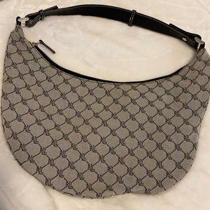 Ralph Lauren Signature Navy Blue/Gray  LRL Hobo Bag.